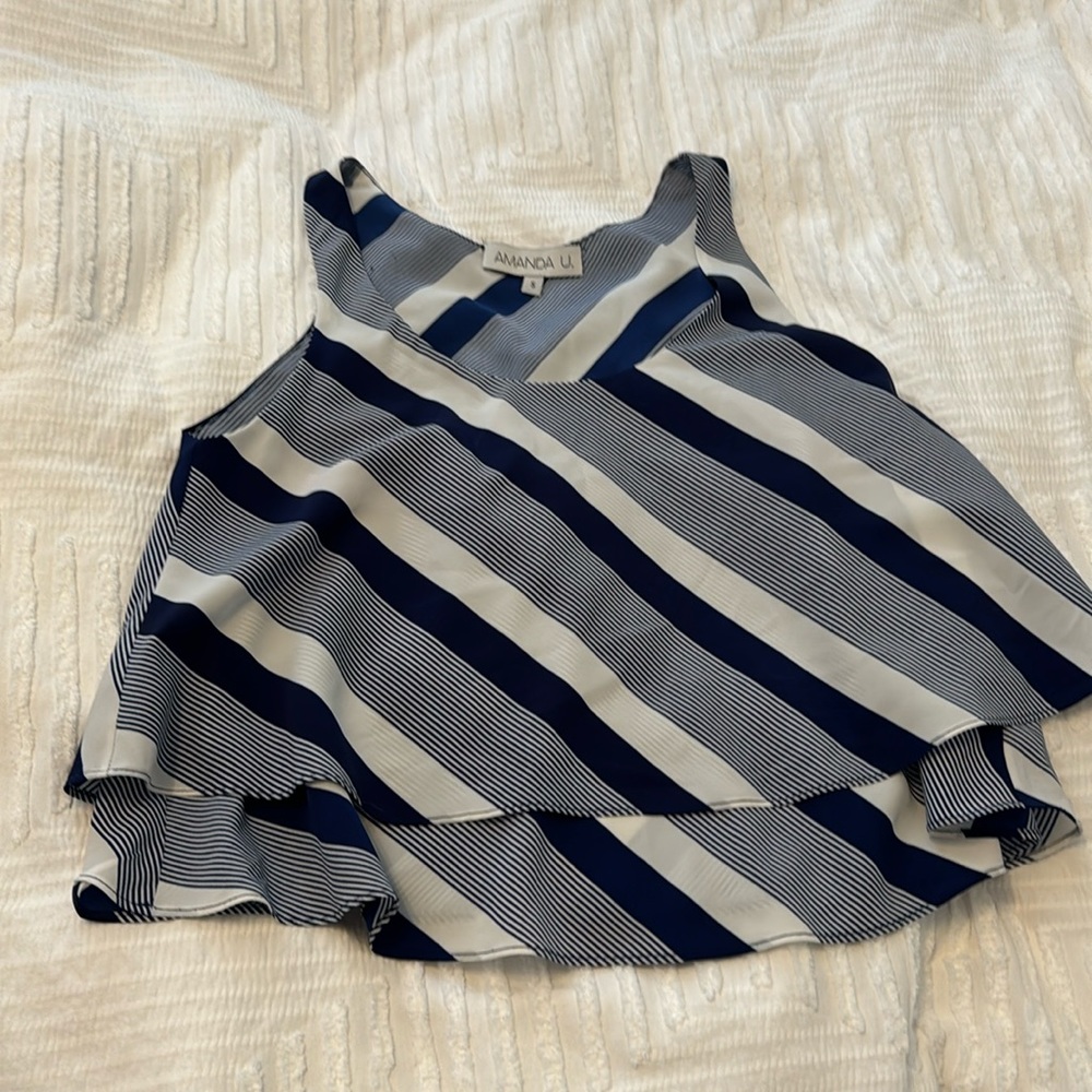 Striped cropped tank top.